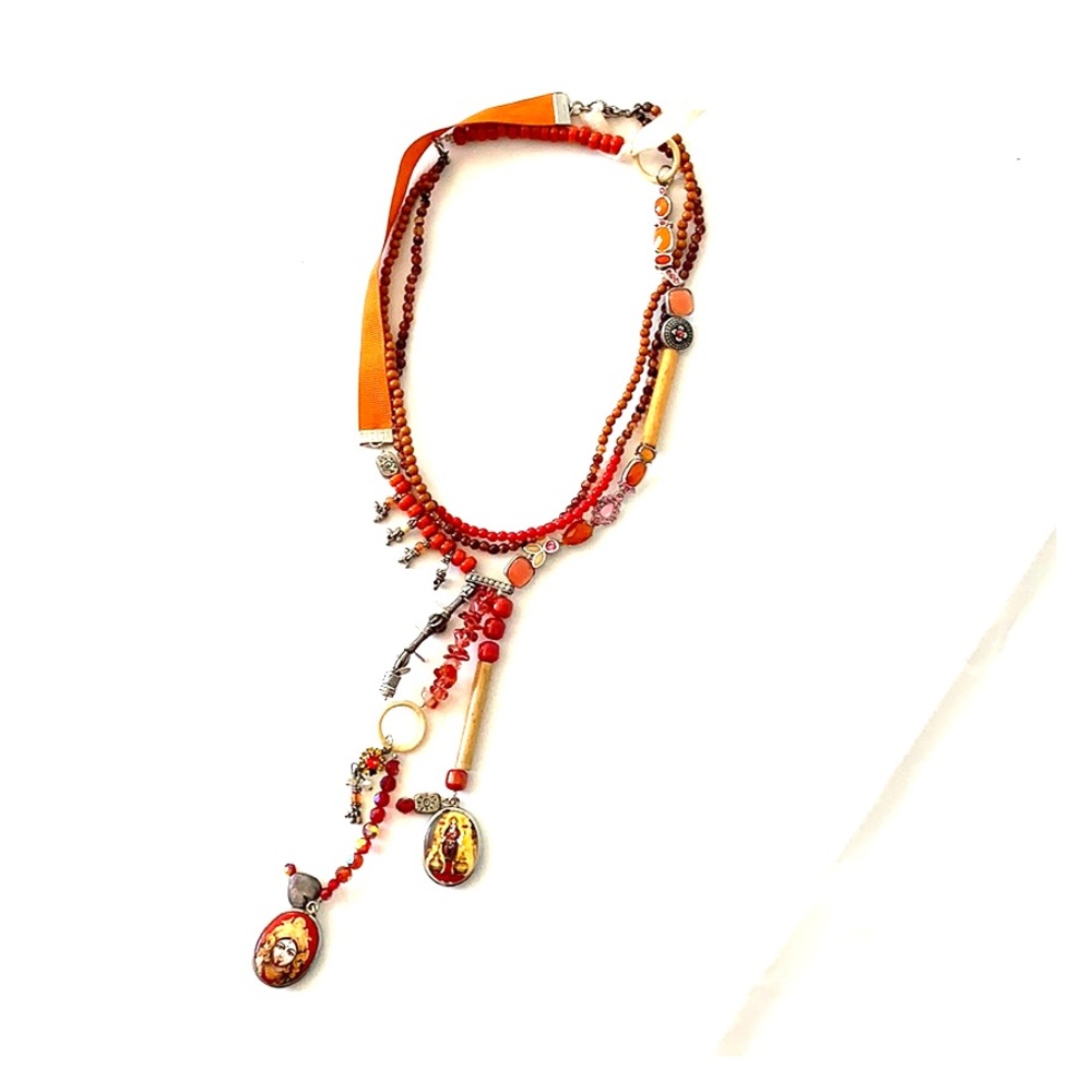 Necklace Bali handcrafted w semiprecious stones